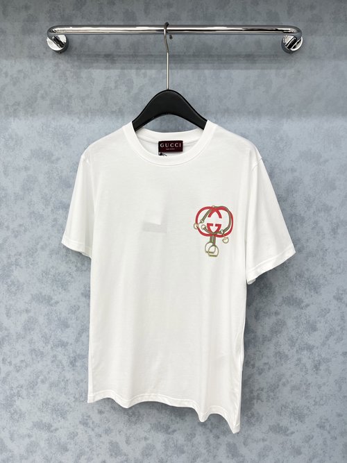 Gucci Plain Color Print Loose - Fit Slimming T - Shirt