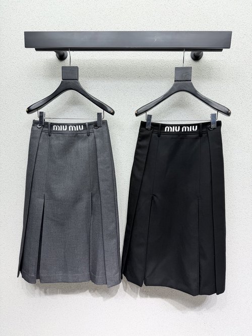 Miu Miu Timeless Embroidered Logo Skirt with Classic Silhouette