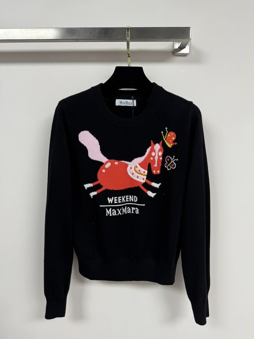 Loro Piana Soft and Warm Sweater with Horse Embroidery and Butterfly Accents