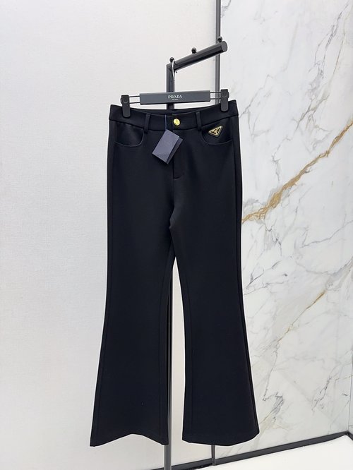Prada Micro-flared High-waist Trousers for a High-street Look