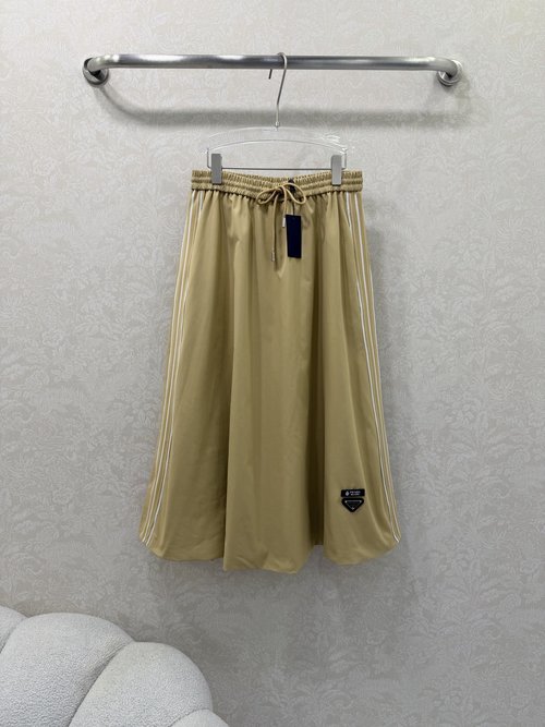 Prada Fashionable Drawstring Skirt with Custom Logo and Stripes