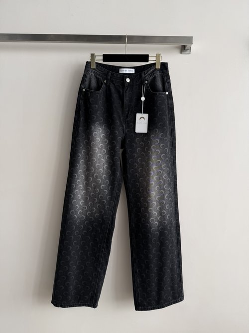 Loro Piana Distinctive Moon - Printed Straight - Leg Jeans for a Fashionable Look