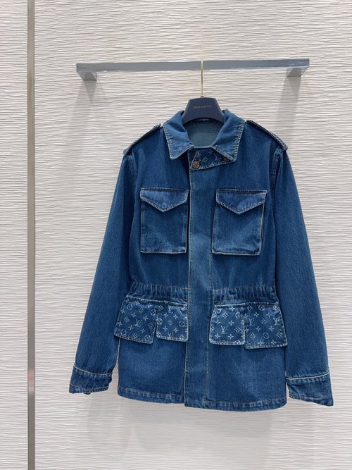Louis Vuitton High-Quality Denim Jacket with Custom-Washed Cotton Fabric