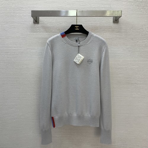 Loewe High-End Wool Knit Sweater with Logo Embroidery