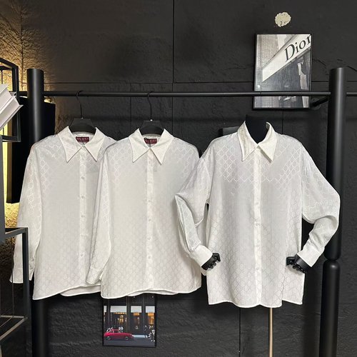 Gucci Elegant Collared Shirt Crafted from Custom Jacquard Fabric in Various Colors