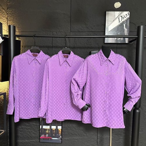 Gucci Graceful Collared Shirt in Multi - colored Custom Jacquard Fabric