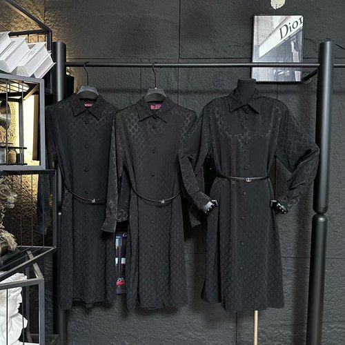 Gucci Timeless Long Blouse Dress in Custom Jacquard Fabric