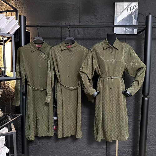 Gucci Timeless Long Blouse Dress in Custom Jacquard Fabric