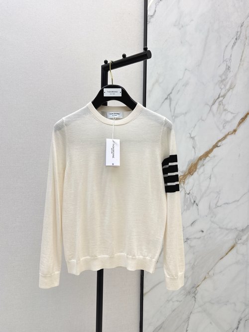Thom Browne Classic Striped Collared Sweater