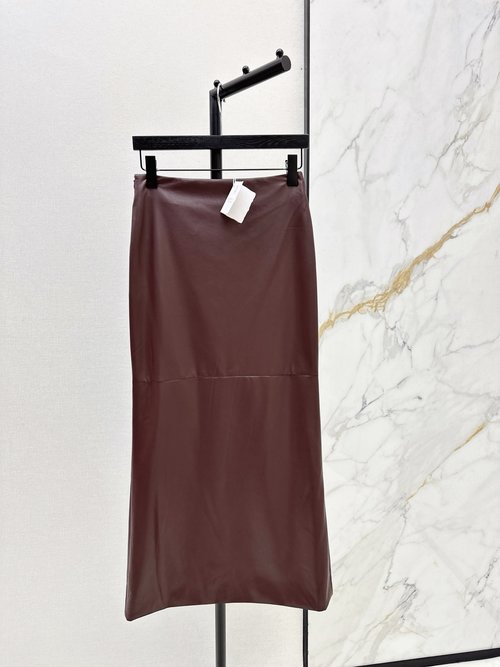 Brunello Cucinelli Versatile Long Wrap Skirt in Custom Leather
