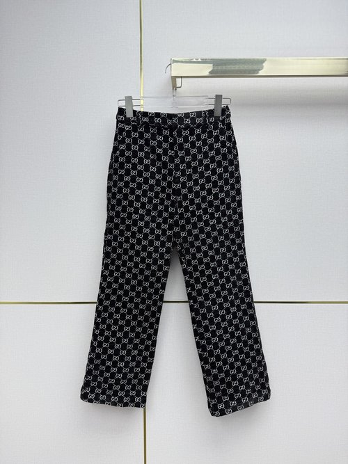 Gucci Straight - Leg Corduroy Double G Jacquard Pants