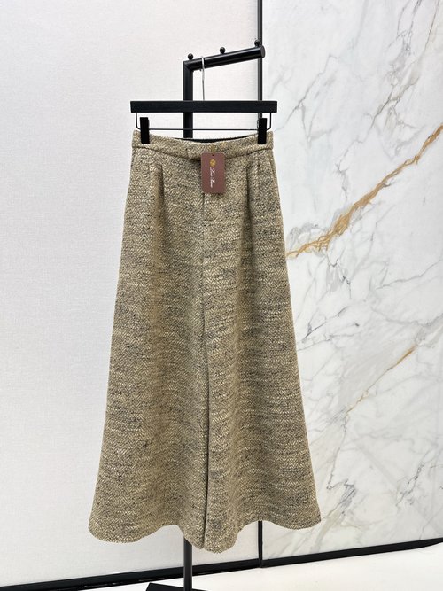 Loro Piana Alpaca Tweed High-Waisted Wide-Leg Trousers, Fashionable