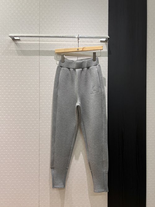 Brunello Cucinelli Space Cotton Sweatpants with Embroidered BC Logo