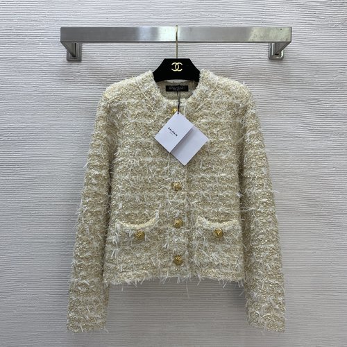 Balmain Custom Open-Front Lion-Head Button Knit Sweater in Multiple Colors