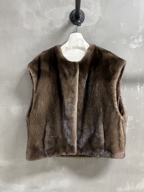 Miu Miu Timeless and Chic Mink Vest Made of Imported Crown Velvet Mink