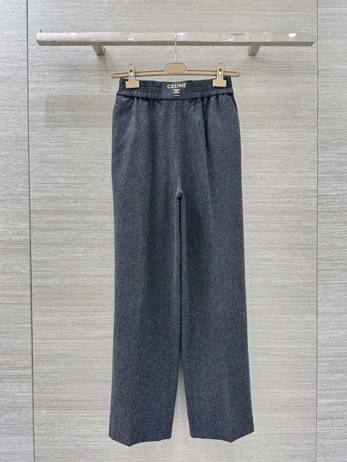 Celine High-Sense Relaxed Casual Wool Trousers