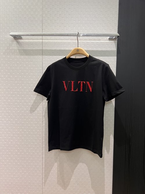 Valentino Embroidered Beaded VLTN Letter T-Shirt