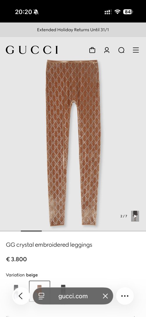 Gucci Customized Velvet Pants with GG Logo and Hot-drill