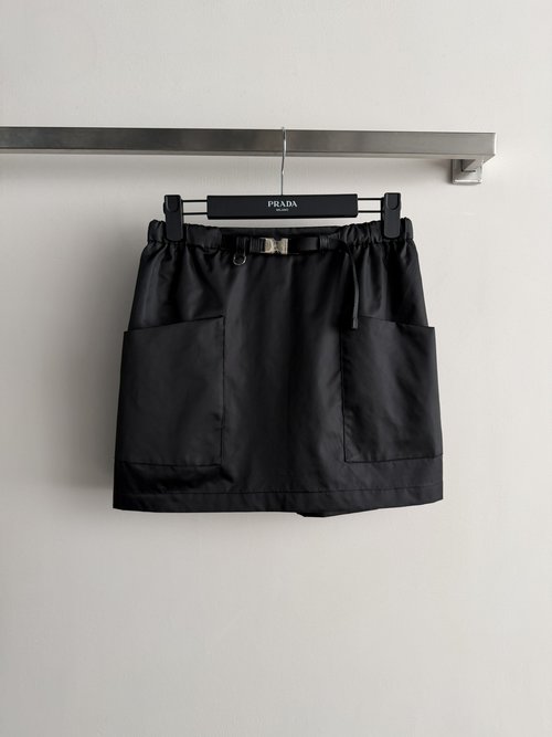 Prada Recycled Nylon Skirt with Big Pockets