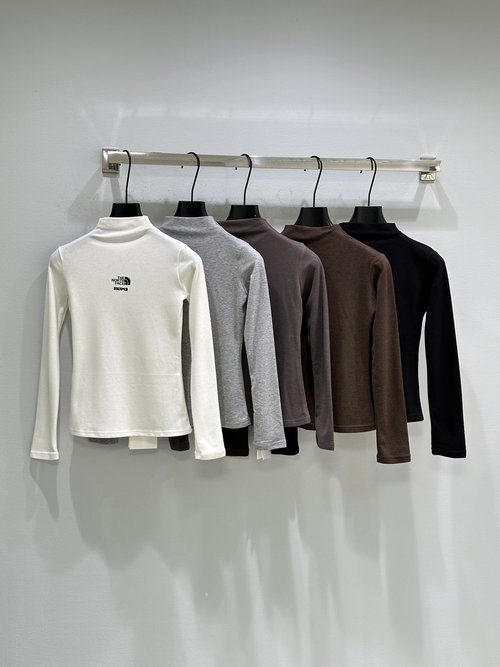 Hermes Soft Elastic High Neck Tee with Minimalist Logo