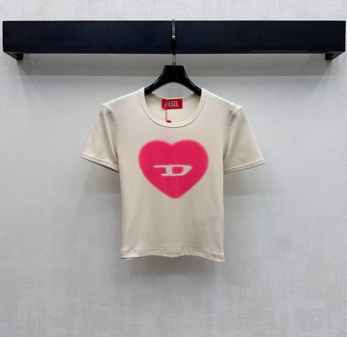 Diesel Custom Imported Cotton Round Neck Short - Sleeve Printed T - Shirt