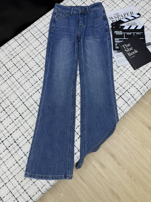 Loewe Elastic Micro-Flare Jeans with Back Pocket Emblem