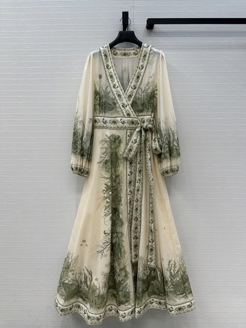 Zimmermann Exclusive Resort-Style Ru Yi Print Wrap Dress