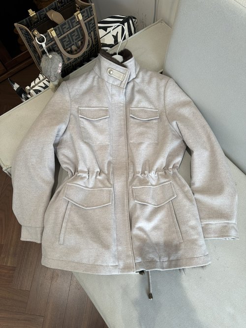 Loro Piana Purple Mink Lined Parka