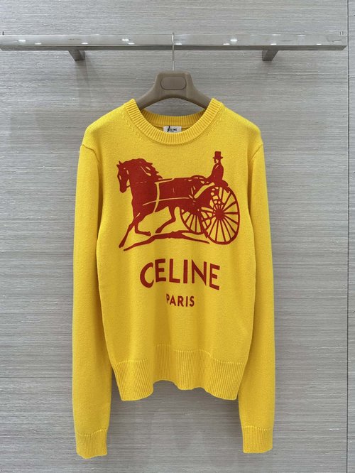 Celine CE Carriage Logo Sweater, Comfortable Chic