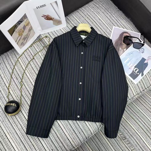 Versace Black Striped Collar Jacket and Pleated Skirt Set