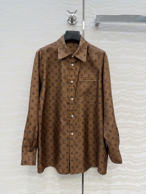 Louis Vuitton MONOGRAM Printed Silk Twill Shirt, Classic and Youthful