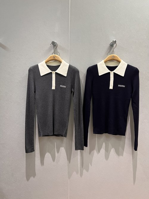 Miu Miu Miu-Style Knit Polo Shirt, Academic and Adaptive