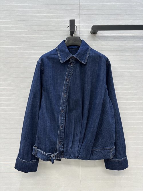Loewe Original Denim Jacket with Slant Buckle and D - Ring Belt