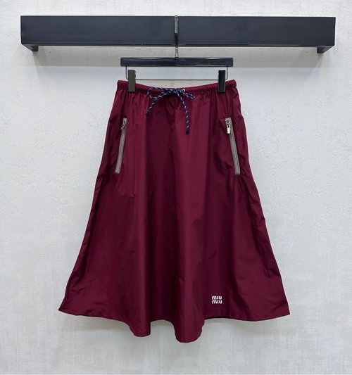 Miu Miu Breathable Drawstring Skirt with Subtle Logo Branding