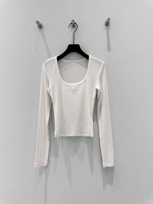 Gucci Designer s Embroidered Cotton Long - Sleeve Base Layer