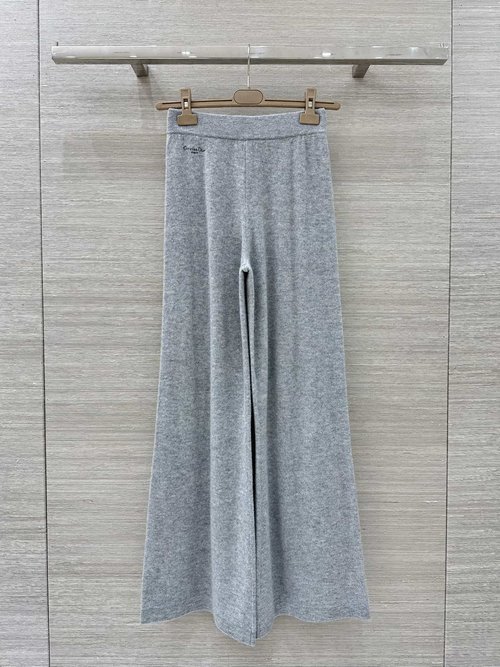Dior Limited Letter Embroidery Cashmere Wide - Leg Pants, Luxury