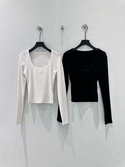 Gucci Designer s Embroidered Cotton Long - Sleeve Base Layer