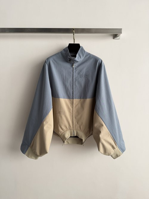 Loro Piana Color - Blocked Collared Jacket, Retro Unisex Design