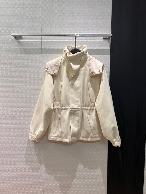 Loro Piana Hooded Double-layer Wool Quilted Jacket with Removable Collar