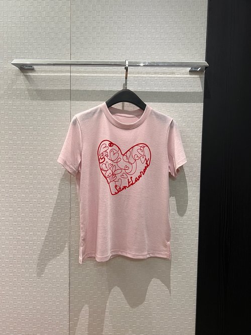 Loro Piana Flocked Simple Heart T-shirt for Casual Wear