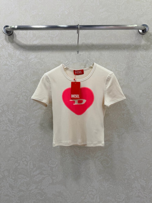 Diesel Love D Logo Print Short Sleeve T-Shirt with Sweet Style