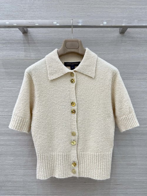 Louis Vuitton Exclusive Lamb Wool Polo Short-Sleeve Top