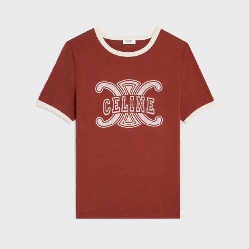 Celine Fashionable Round-neck Short-sleeved T-shirt with Logo