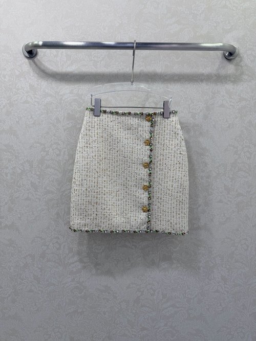 Chanel Handmade Beaded Skirt with Silk Lining