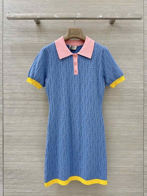 Fendi Popular Summer Colorful Knit Sleeveless Dress