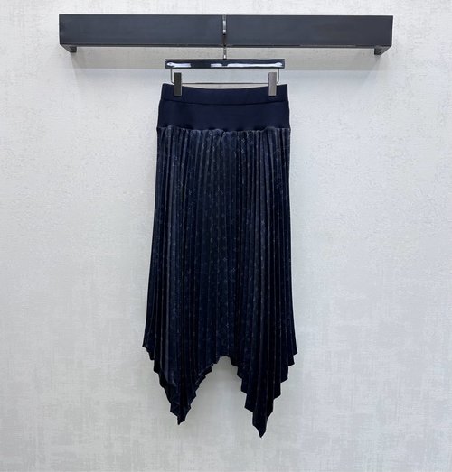 Louis Vuitton Printed Irregular Skirt with Logo