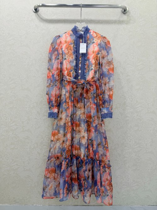 Zimmermann Vintage Positioned Flower Long Dress, Fairy Style