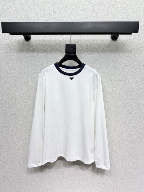 Prada Triangle Logo Loose-Fit Top, Comfort Stylish