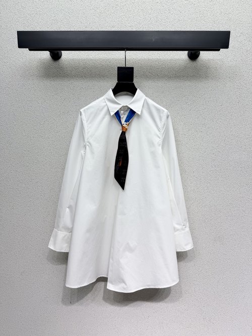 Celine Silk Scarf Shirt-Style Dress, Comfortable Fit