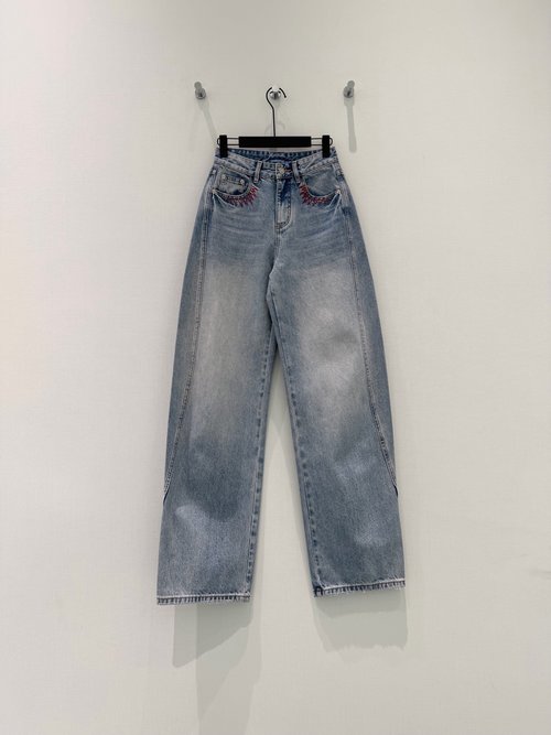 Loewe High-End Custom Embroidered Scythe Jeans